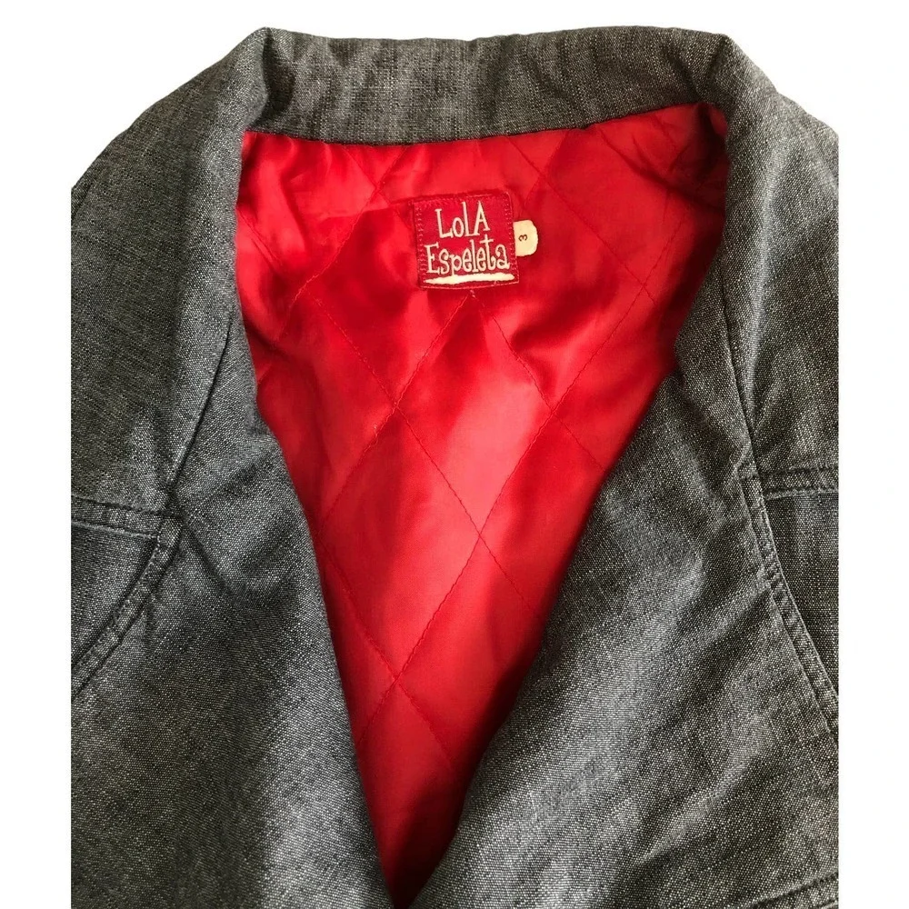 Lola Espeleta Women Blazer Size 3 Double Breasted Long Sleeve ‎ Notched Collar